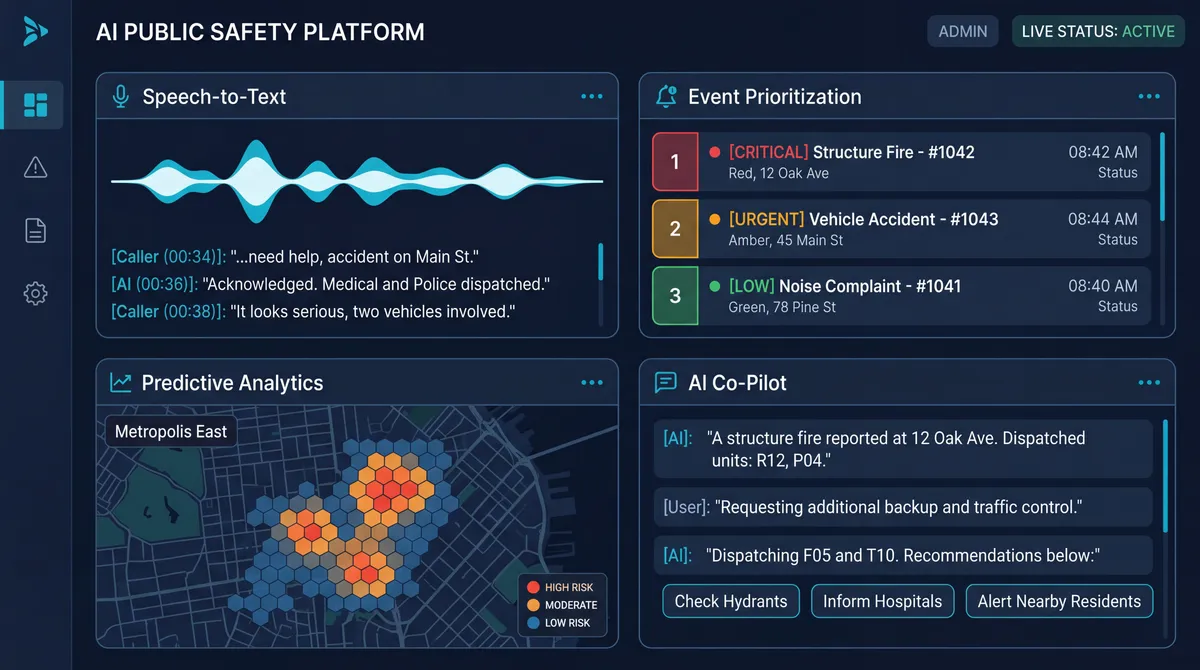 AI engine surfacing detections, risk scoring, and recommended actions for an incident