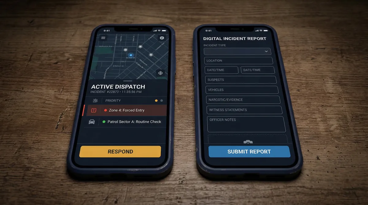 Responder mobile application receiving an assigned incident with navigation