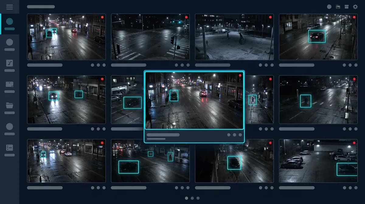Muro de video unificado combinando señales en vivo de miles de cámaras